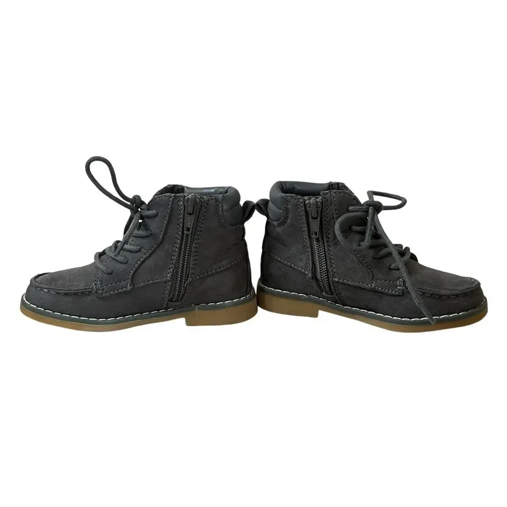 Old‎ Navy Charcoal Grey High Top Faux Suede Like Dad Work Boots 8 Urban Casual